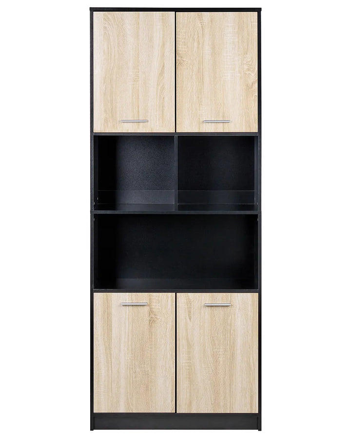 4 Door Bookcase Brown/ Black Paxton