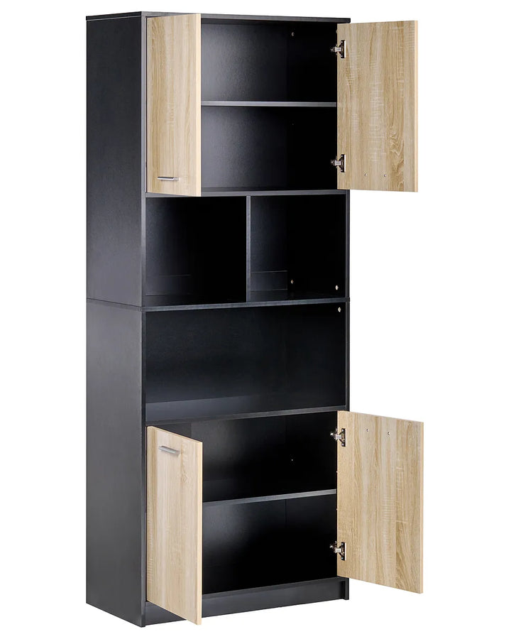 4 Door Bookcase Brown/ Black Paxton
