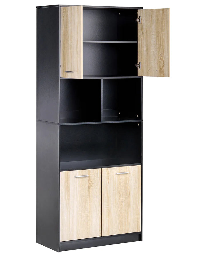4 Door Bookcase Brown/ Black Paxton