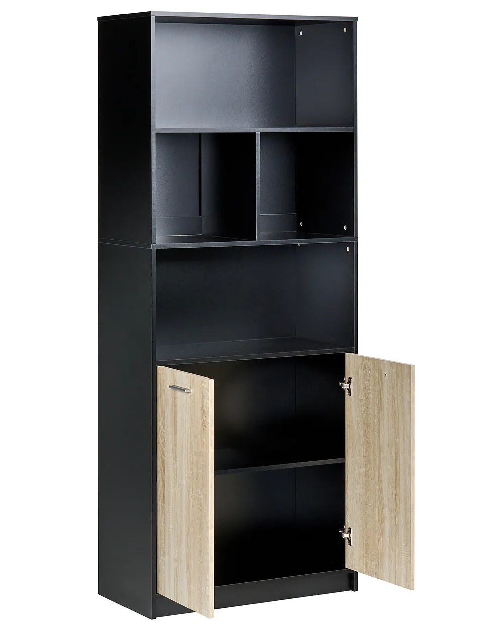 2 Door Bookcase Brown/ Black Paxton