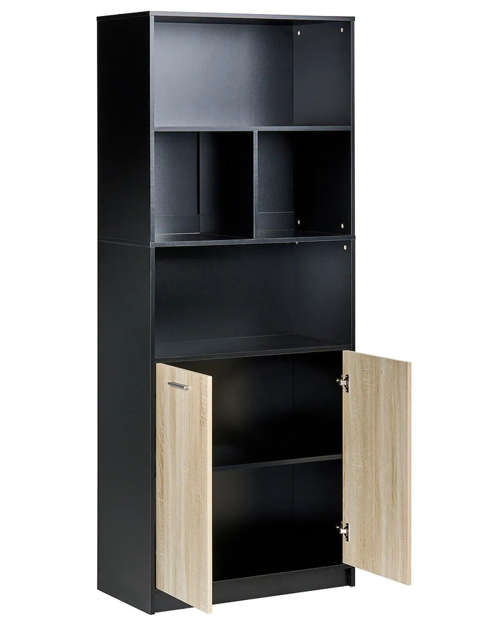 2 Door Bookcase Brown/ Black Paxton