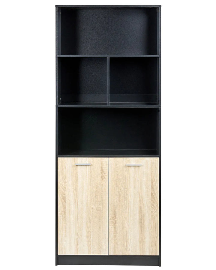 2 Door Bookcase Brown/ Black Paxton