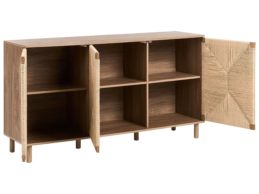 3 Door Sideboard Light Brown Ada