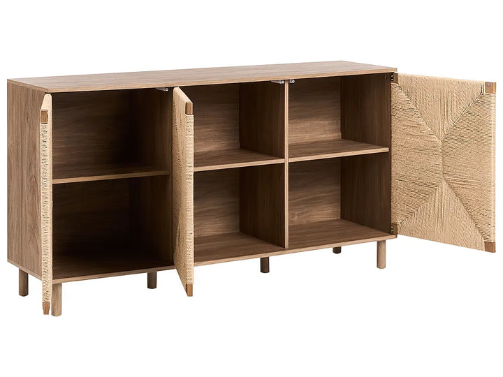 3 Door Sideboard Light Brown Ada