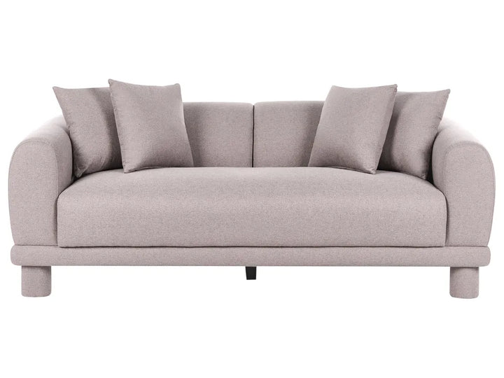 Gray sofa with four cushions on a white background
