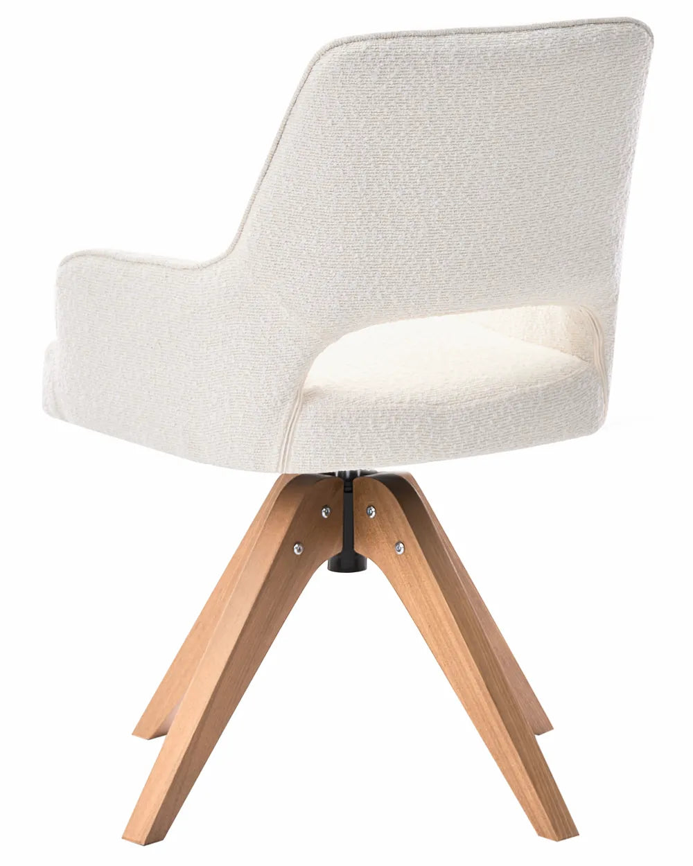 Dining Chair Swivel Boucle Light Beige Ciara