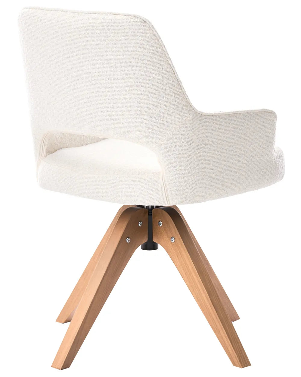 Dining Chair Swivel Boucle Light Beige Ciara