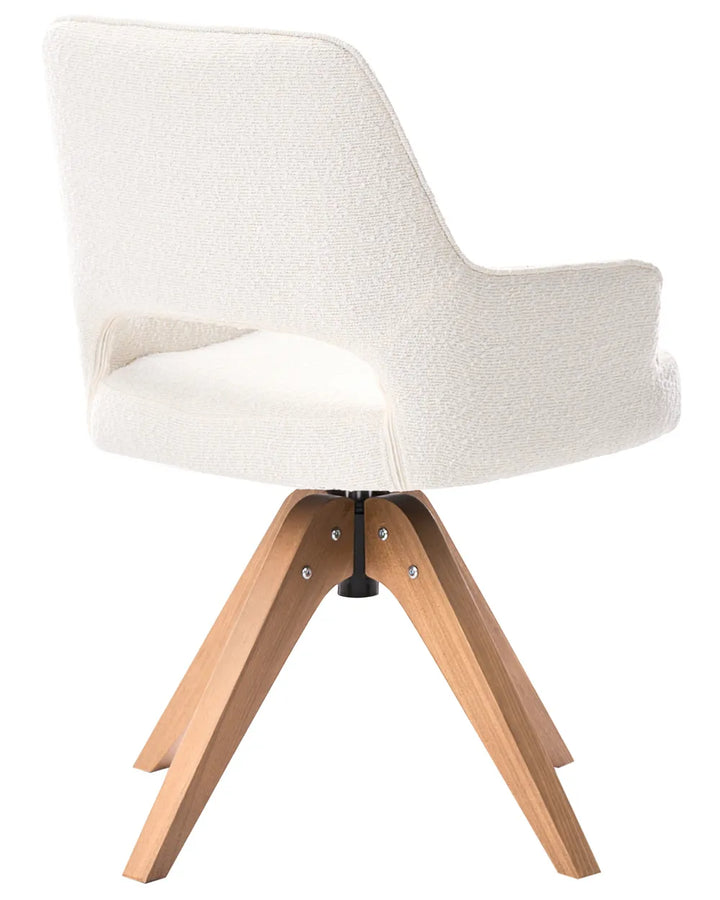 Dining Chair Swivel Boucle Light Beige Ciara