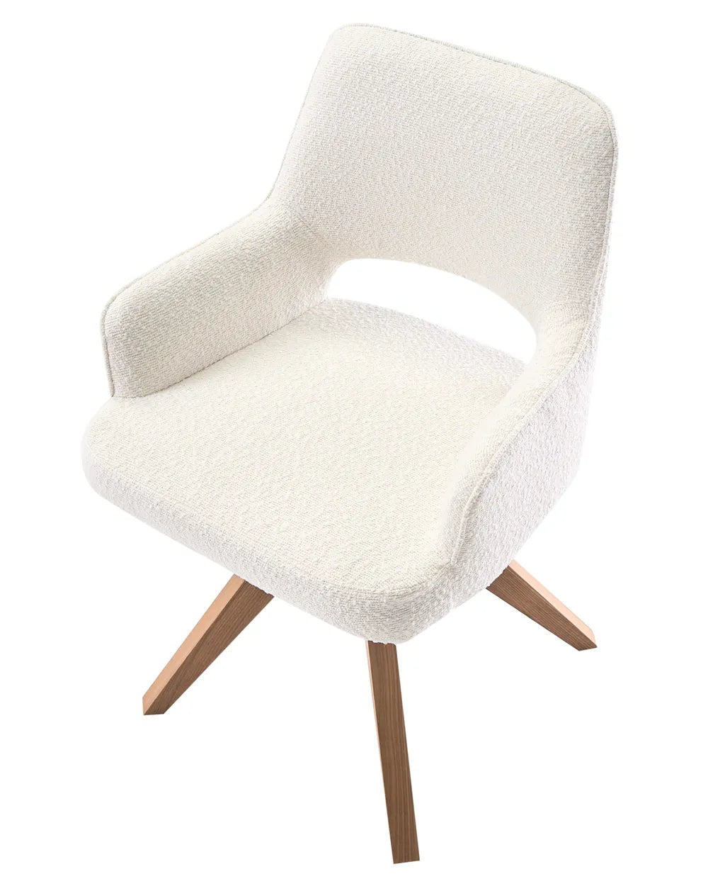 Dining Chair Swivel Boucle Light Beige Ciara
