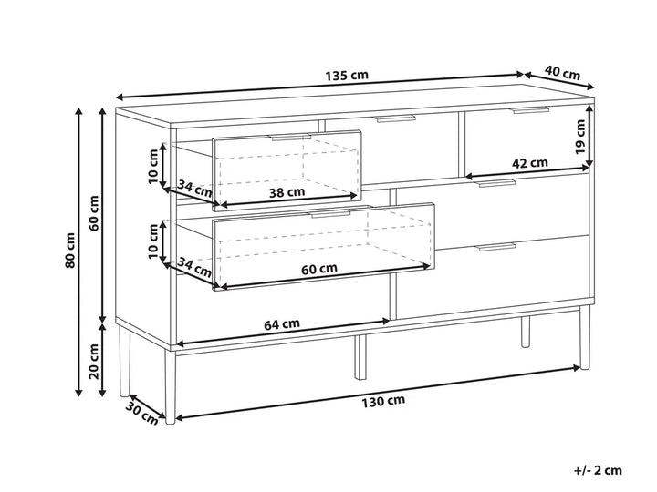 7 Drawer Chest White Lysiane