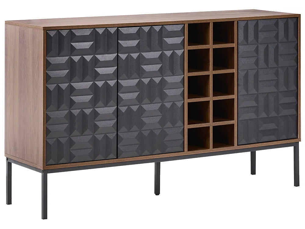 Dark brown 2-door wine cabinet
