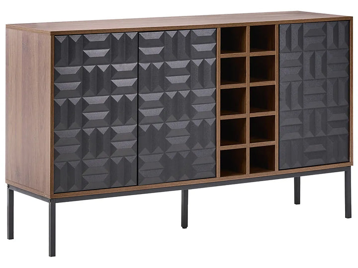 Dark brown 2-door wine cabinet