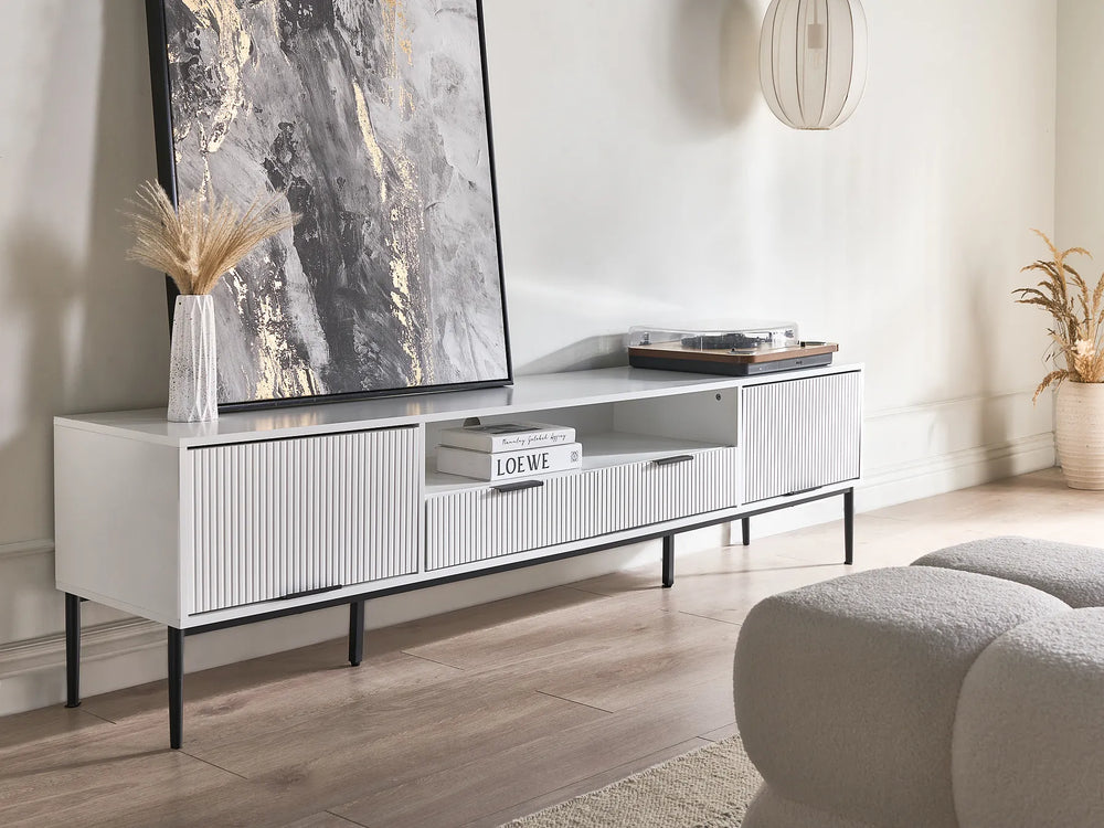 Modern white TV unit