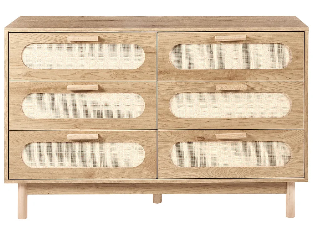 6 Drawer Chest Light Brown Tayani