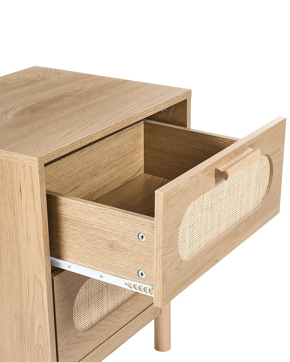2 Drawer Bedside Table Light Brown Tayani