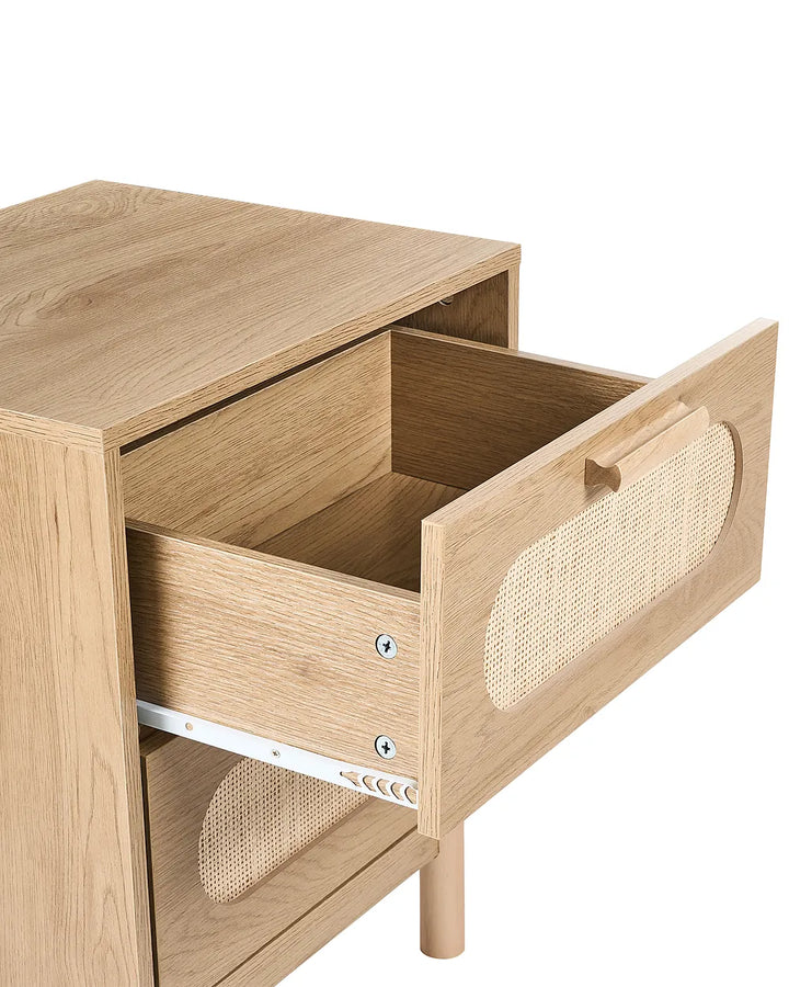 2 Drawer Bedside Table Light Brown Tayani