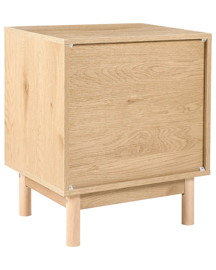 2 Drawer Bedside Table Light Brown Tayani