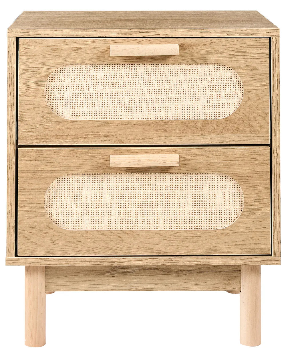 2 Drawer Bedside Table Light Brown Tayani