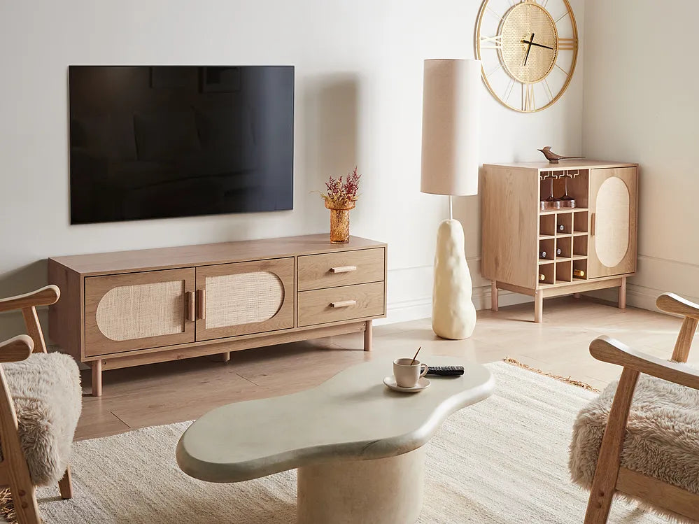 Wine Cabinet Light Brown Tayani