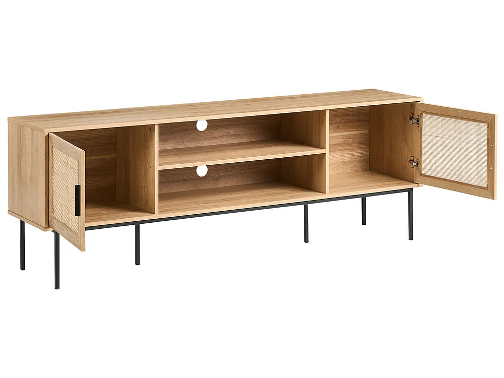 TV Stand Rattan Light Brown Gravina