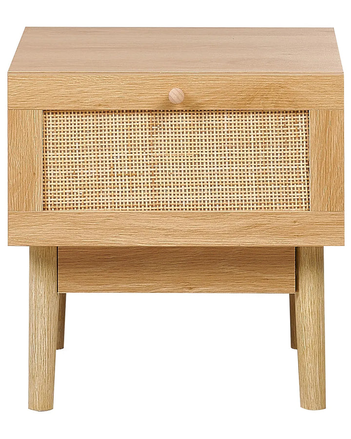 1 Drawer Bedside Table Light Brown Harley
