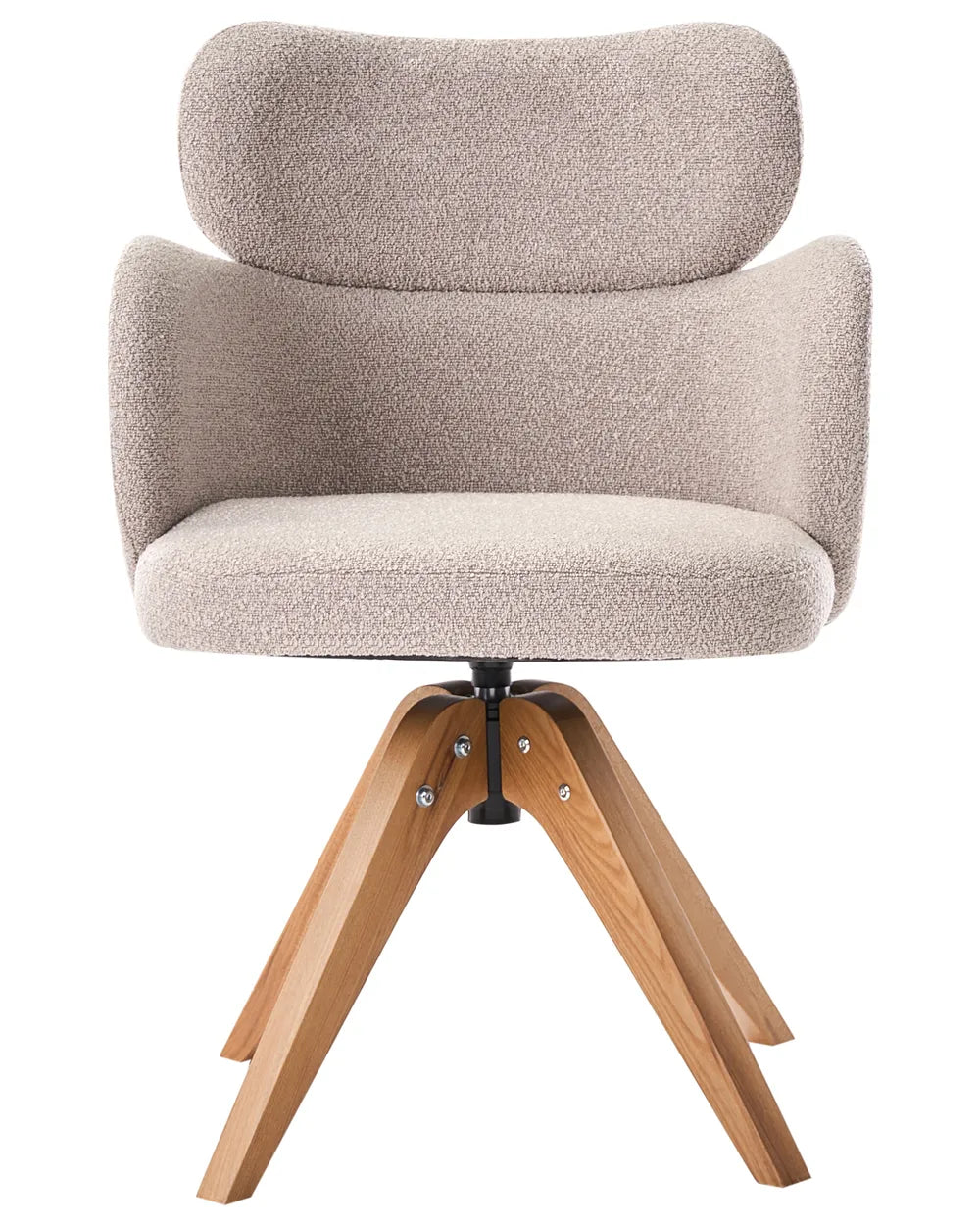 Dining Chair Swivel Boucle Beige Colbie