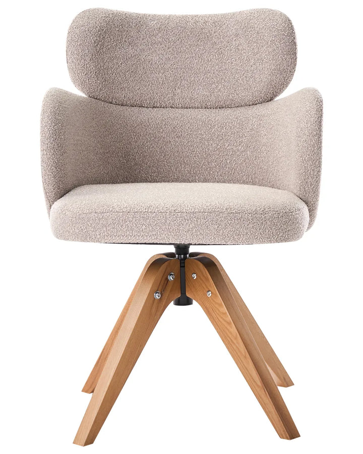 Dining Chair Swivel Boucle Beige Colbie