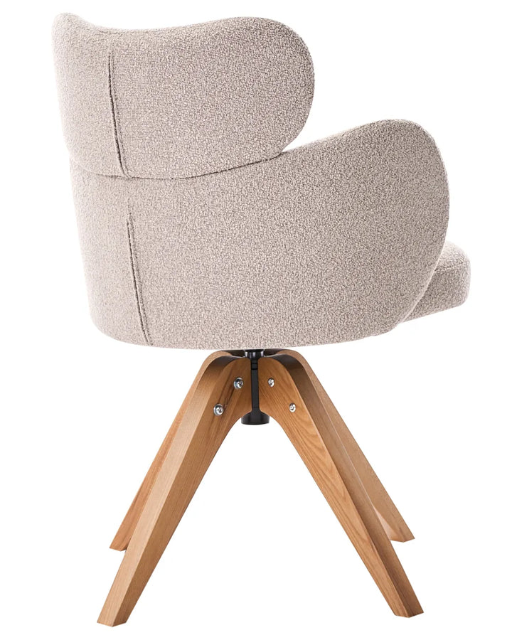 Dining Chair Swivel Boucle Beige Colbie