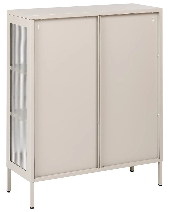Glass Display Cabinet 90 cm Metal Beige Danaysha