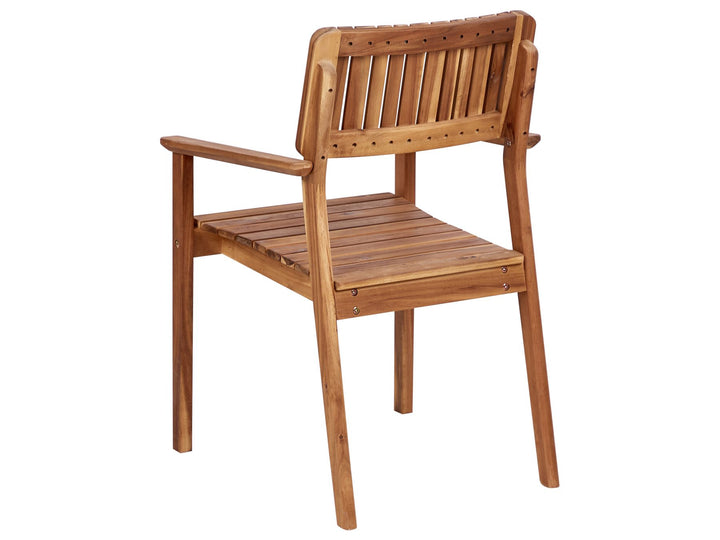 Agello Garden Dining Set 4 Seater with Parasol Acacia Wood Brown