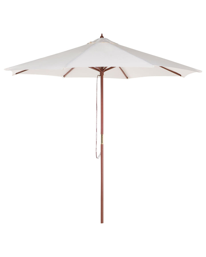 Agello Garden Dining Set 4 Seater with Parasol Acacia Wood Brown