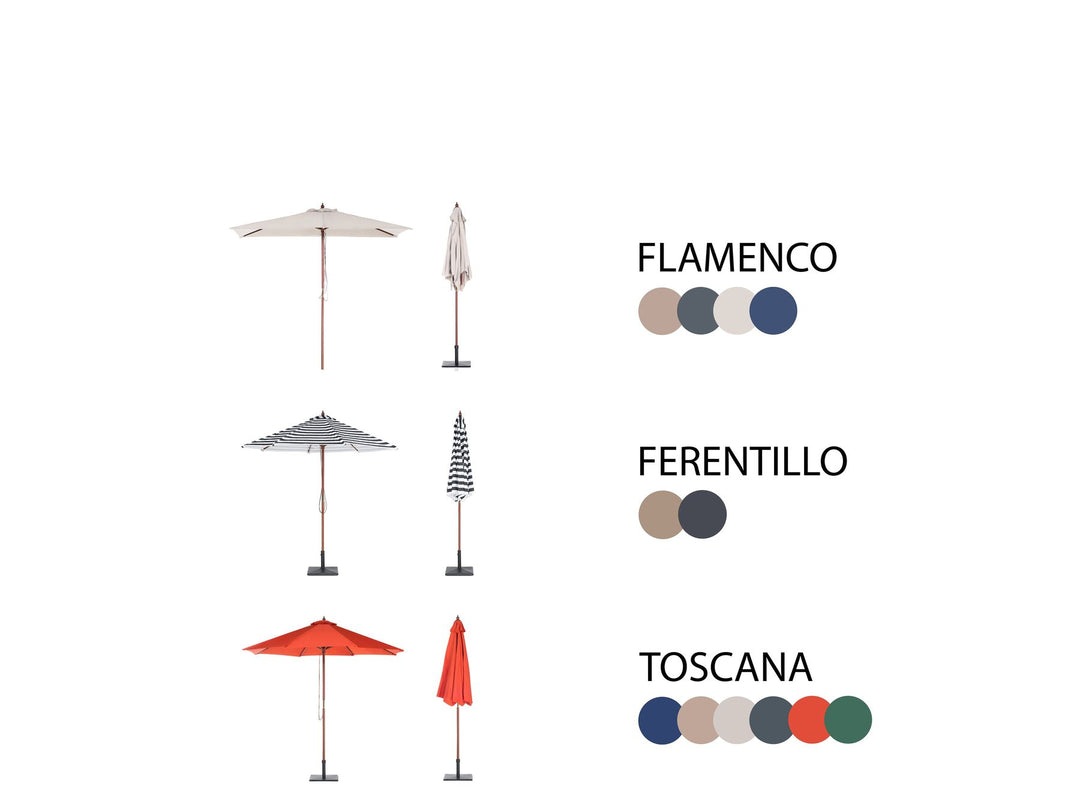 Agello Garden Dining Set 4 Seater with Parasol Acacia Wood Brown