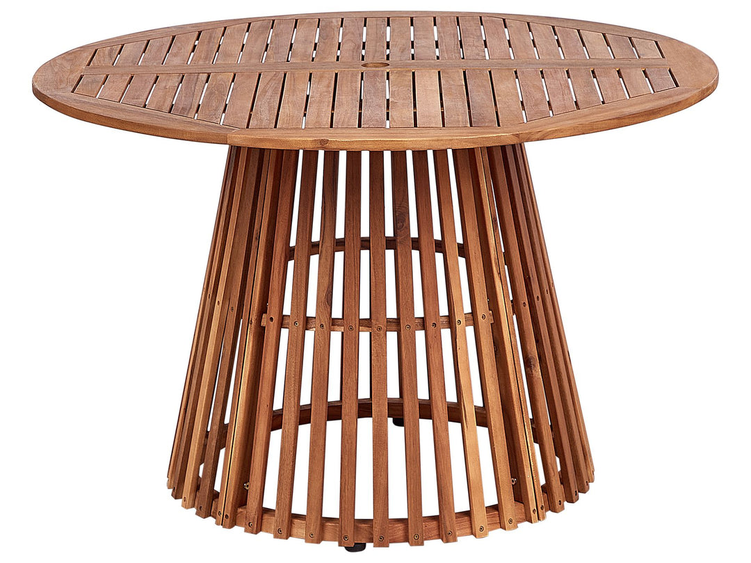 Agello Garden Dining Set 4 Seater with Parasol Acacia Wood Brown