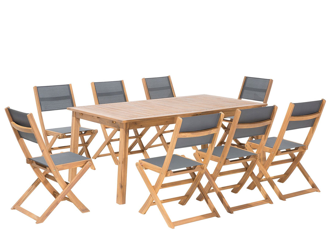 Cesana Garden Dining Set 8 Seater Acacia Wood Light Brown