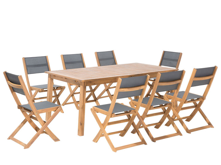 Cesana Garden Dining Set 8 Seater Acacia Wood Light Brown