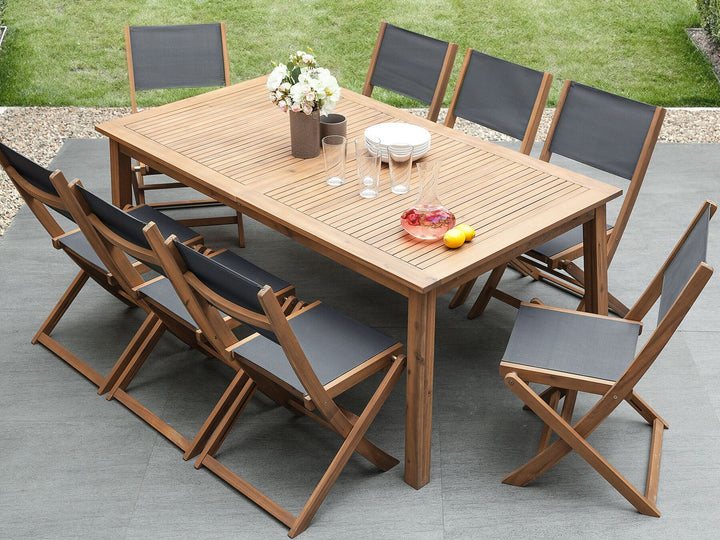 Cesana Garden Dining Set 8 Seater Acacia Wood Light Brown