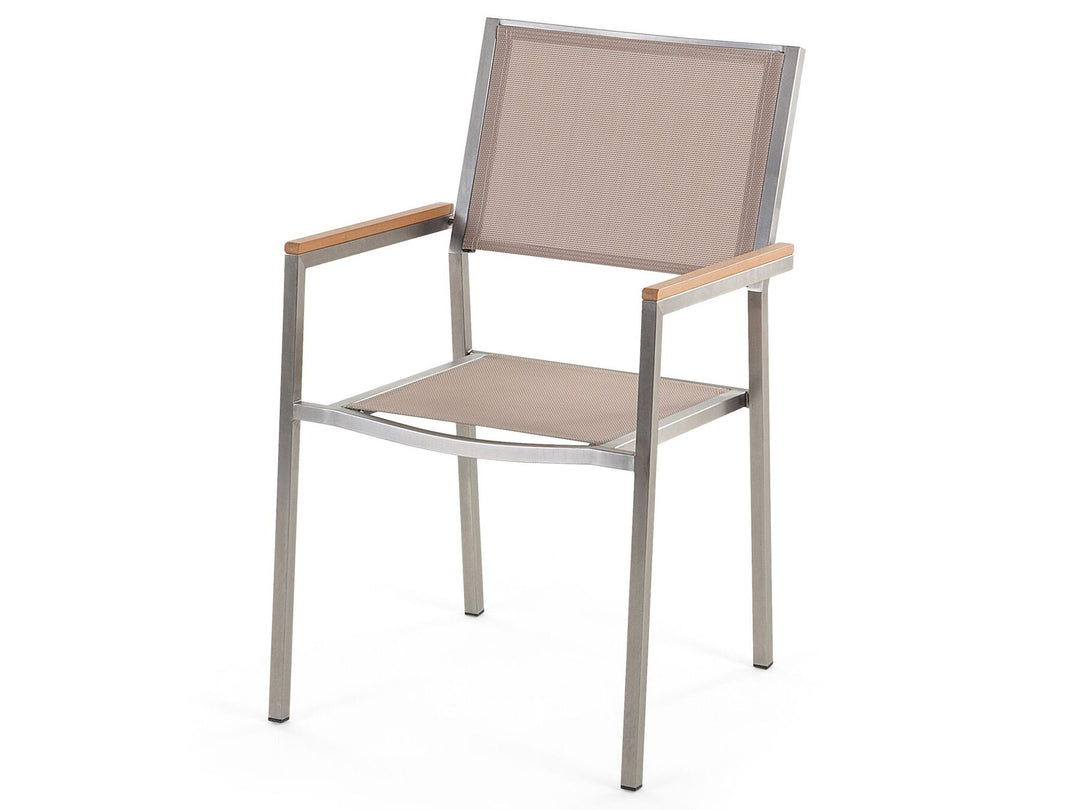 Grosseto Garden Dining Set 8 Seater Eucalyptus Wood Brown/ Beige