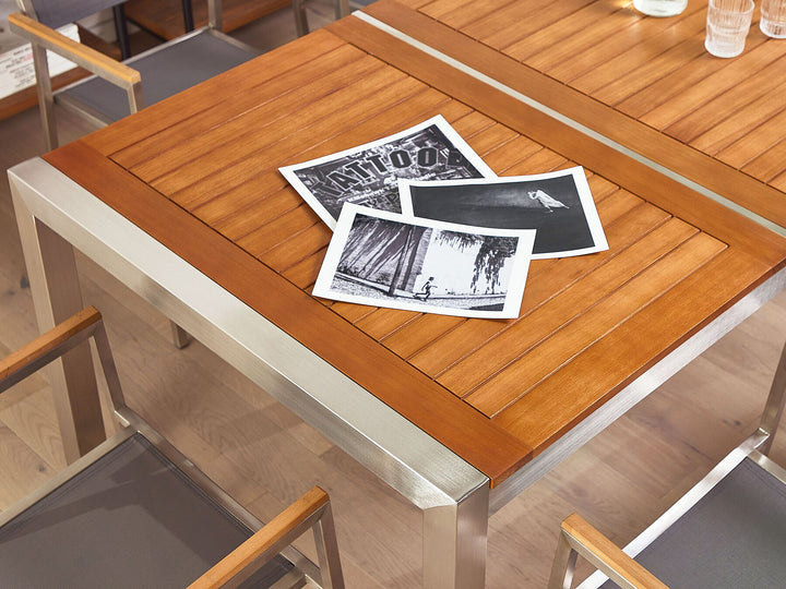 Grosseto Garden Dining Set 8 Seater Eucalyptus Wood Brown/ Beige