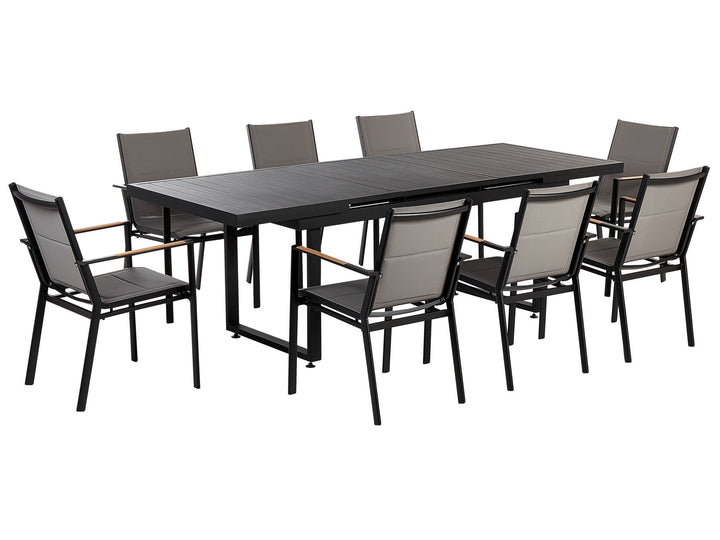 Valcanetto/Busseto Garden Dining Set 8 Seater Metal Black