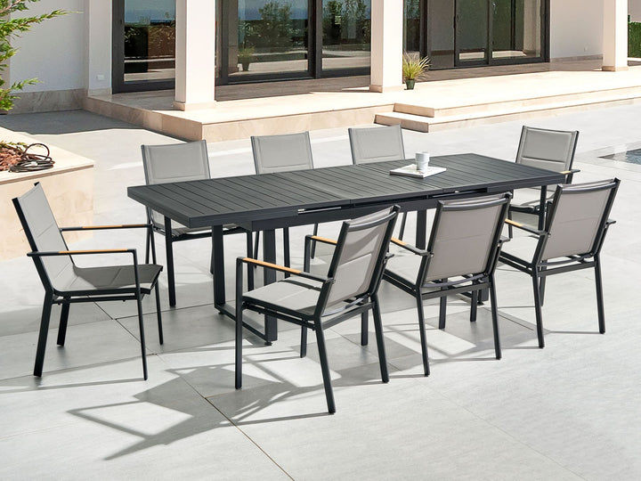 Valcanetto/Busseto Garden Dining Set 8 Seater Metal Black