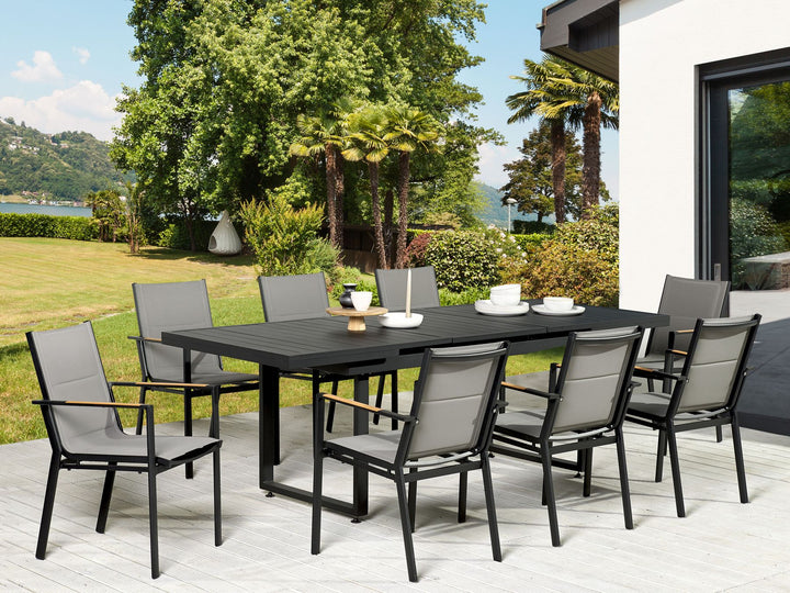 29/08/2025 Valcanetto/Busseto Garden Dining Set 8 Seater Metal Black
