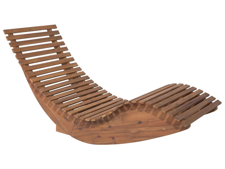 Sun Lounger with Cushion Wood Taupe Verona