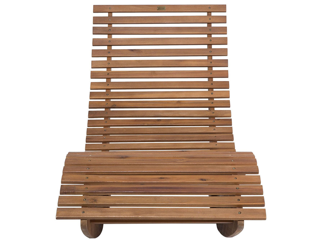 Sun Lounger with Cushion Wood Taupe Verona