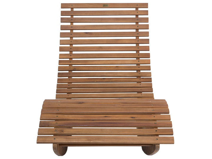 Sun Lounger with Cushion Wood Taupe Verona