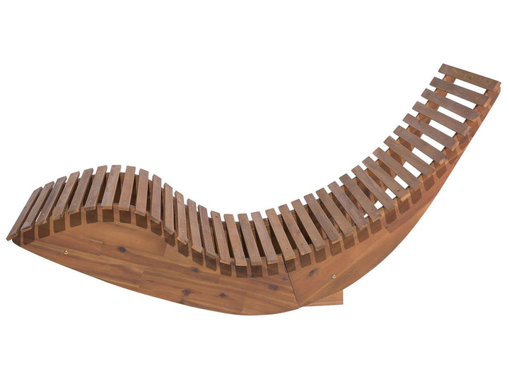 Sun Lounger with Cushion Wood Taupe Verona