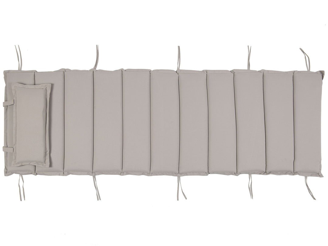 Sun Lounger with Cushion Wood Taupe Verona