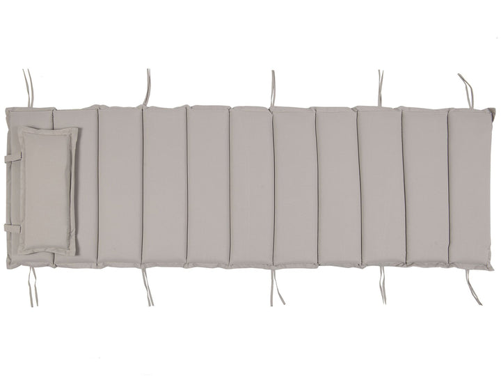 Sun Lounger with Cushion Wood Taupe Verona