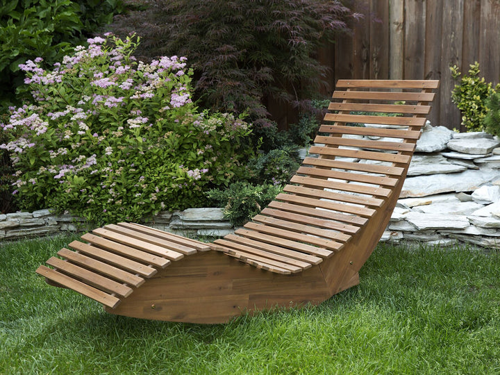 Sun Lounger with Cushion Wood Taupe Verona