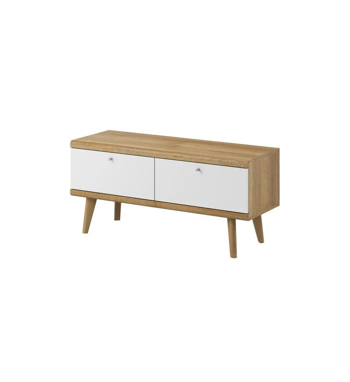 Elegant Primo TV Cabinet In White and Oak Riviera - Versatile Entertainment Storage