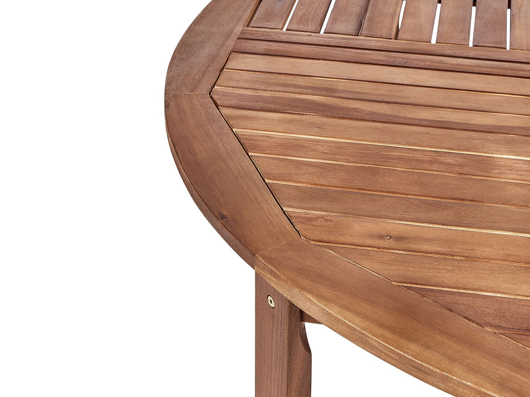 Agello Garden Dining Set 6 Seater with Parasol Acacia Wood Brown
